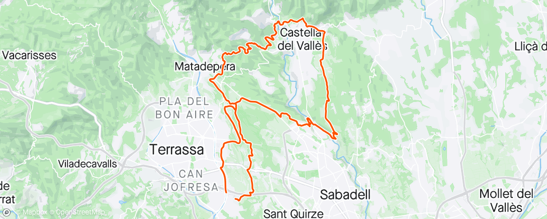 アクティビティ「Bicicleta de montaña matutina」の地図