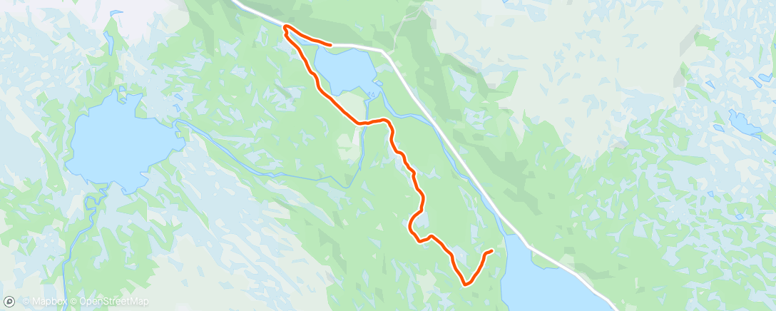 Map of the activity, Ved Mosjøen i tiltagende fint vær.