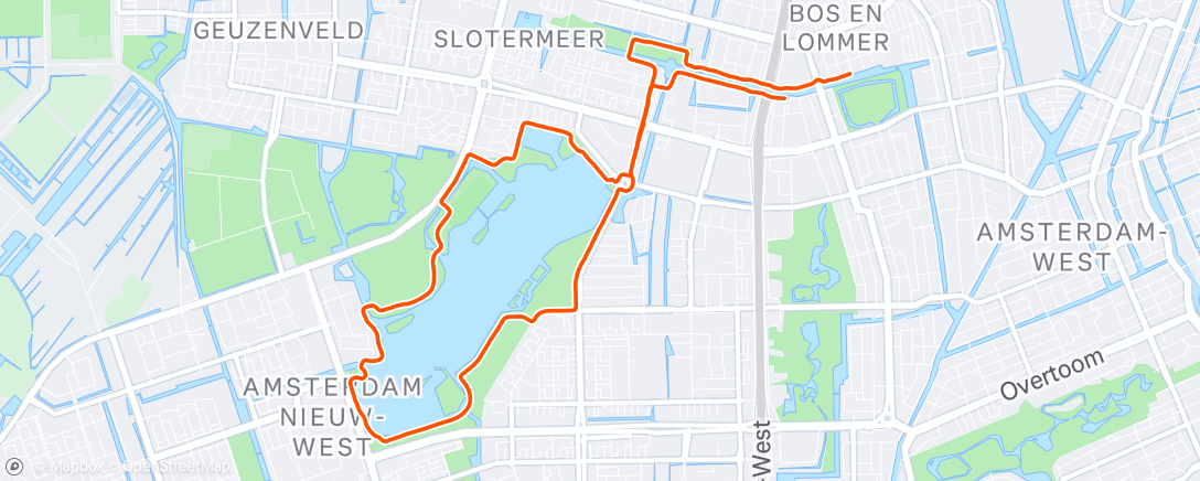 Map of the activity, Afternoon Run