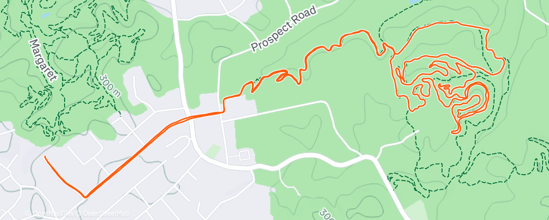 Map of the activity, Afternoon Trail Run