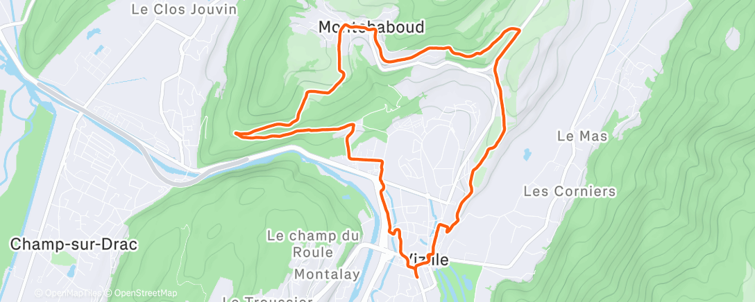 Map of the activity, Marche dans l'après-midi