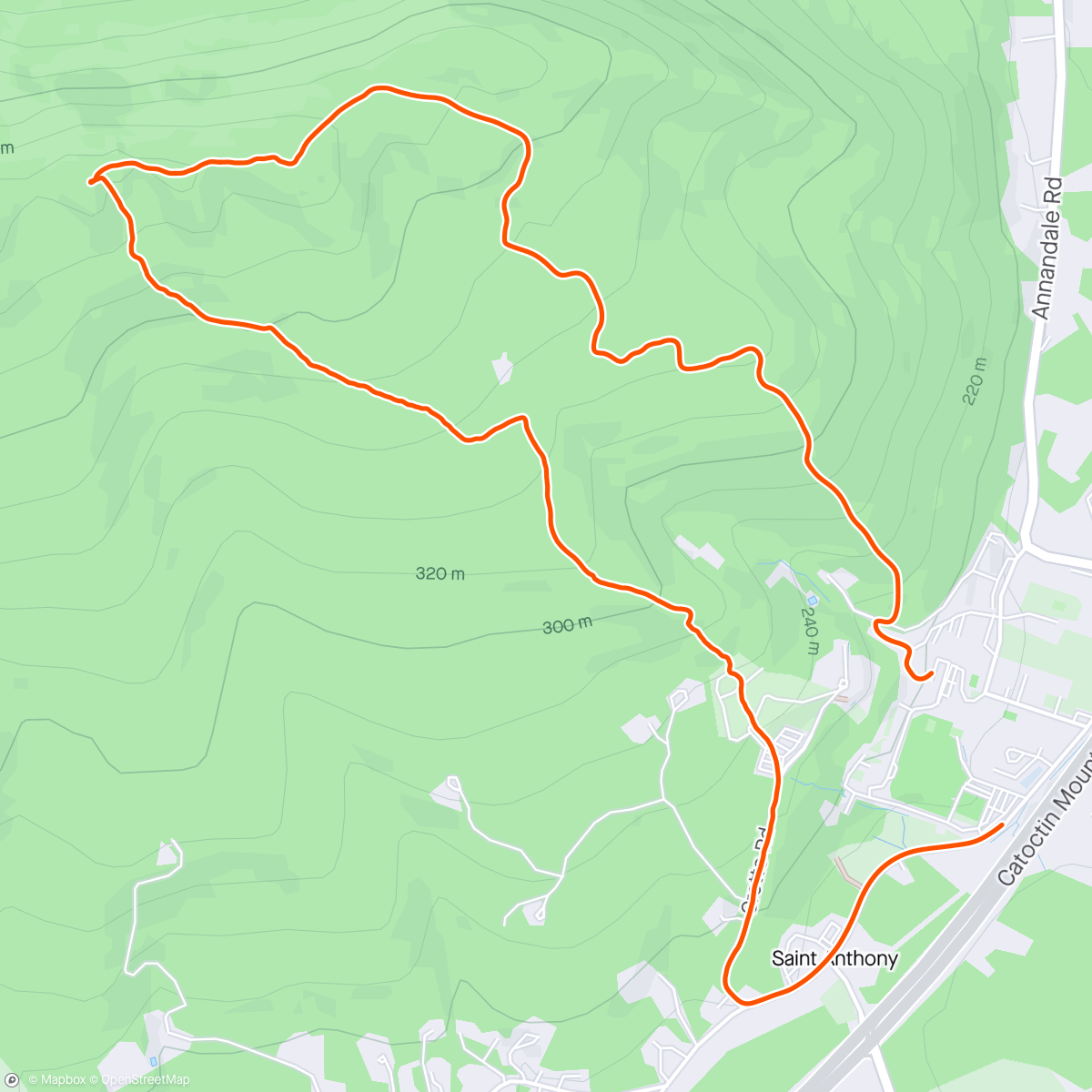 Map of the activity, 1000 feet to end the day