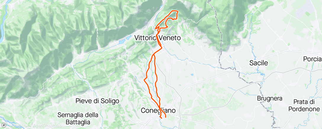 Map of the activity, Osservatorio di V. Veneto-Sonego-Sentiero per Santa Augusta
