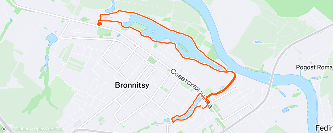 Map of the activity, Дневной забег
