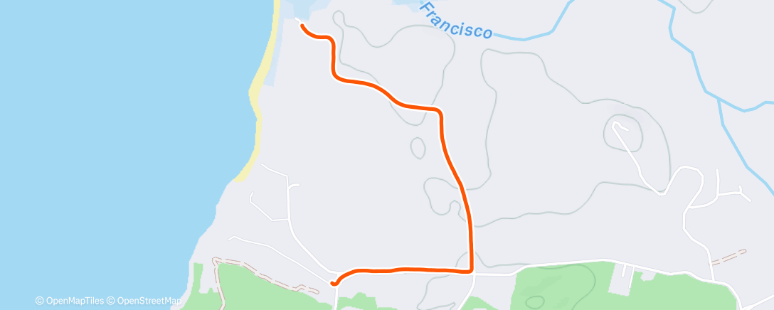 Map of the activity, Course à pied le midi