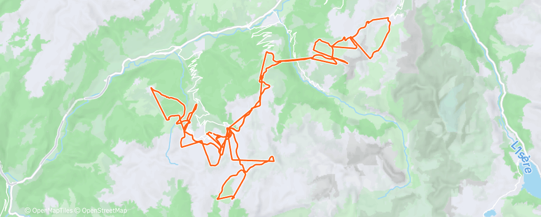 Map of the activity, La Plagne day 5