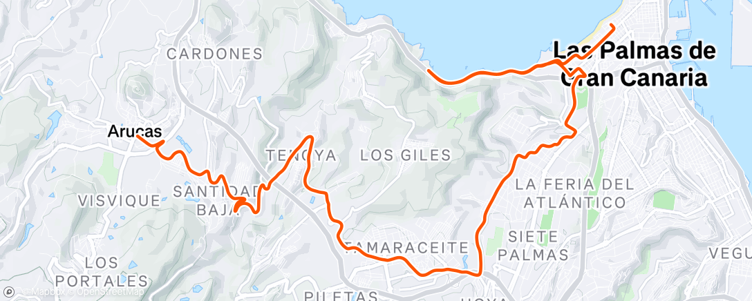 Map of the activity, Las Palmas de Gran Canaria - Cycle - Cyclemeter