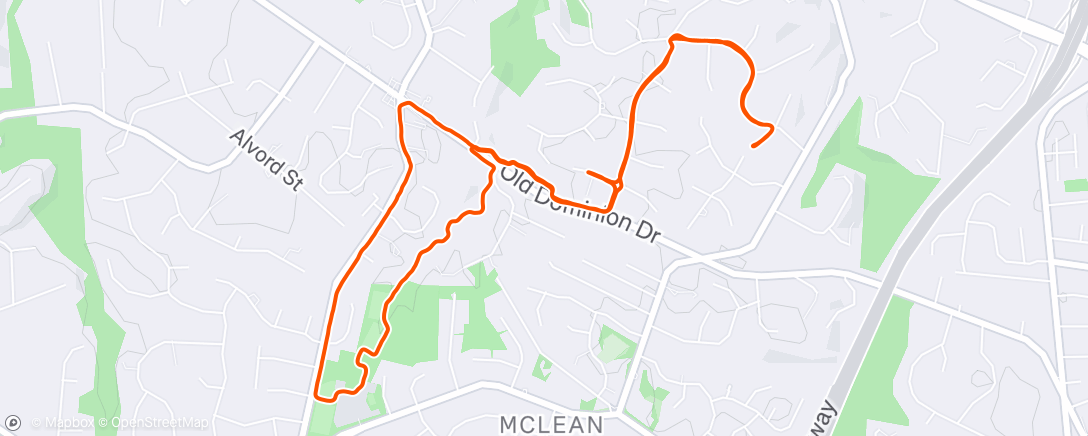Map of the activity, Afternoon Run