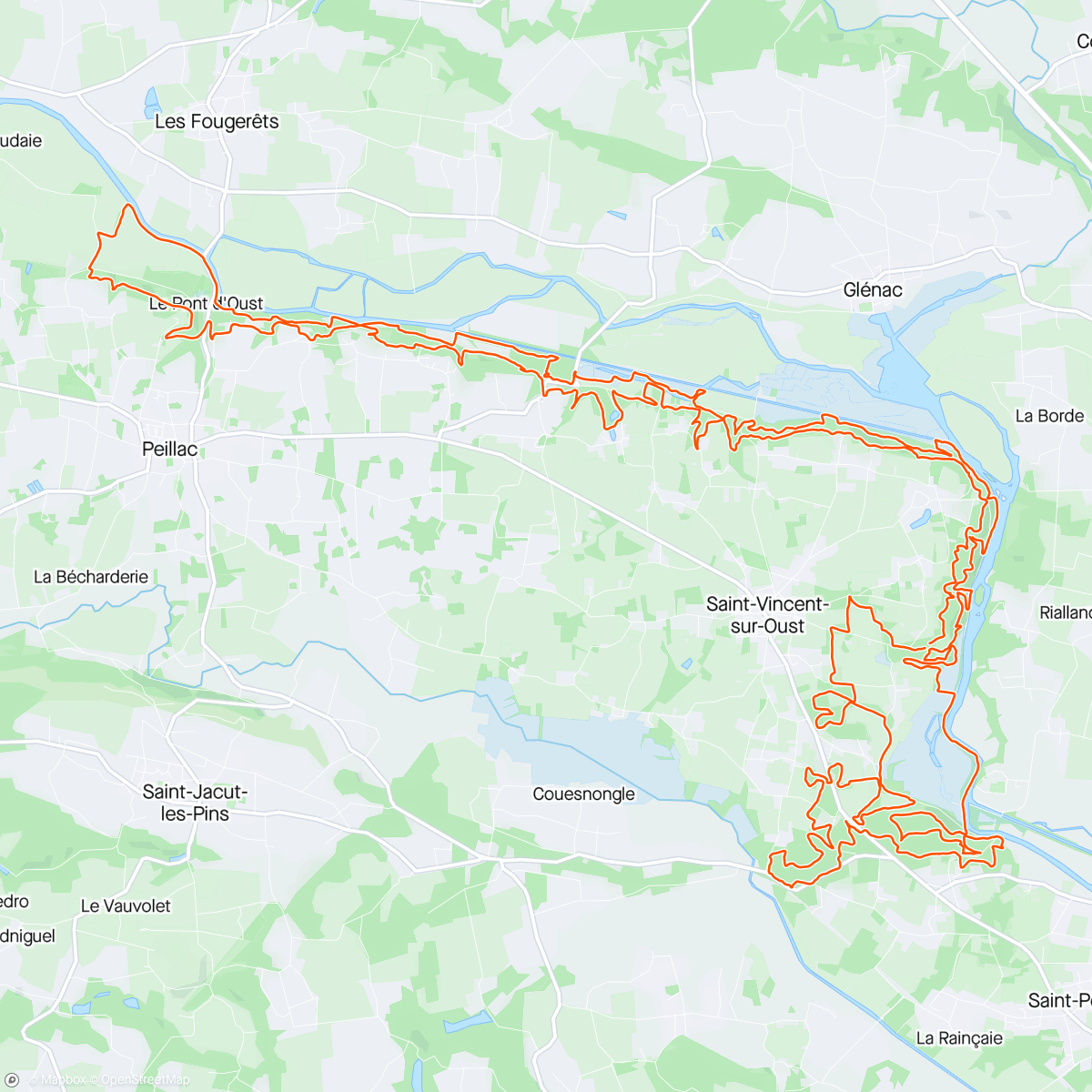 Map of the activity, 50 km tiken trail