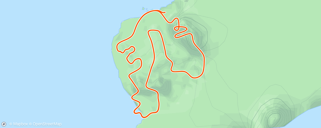 アクティビティ「Zwift - Race: Stage 2: Bag That Badge - Hilly Route Reverse (C) on Hilly Route Reverse in Watopia」の地図
