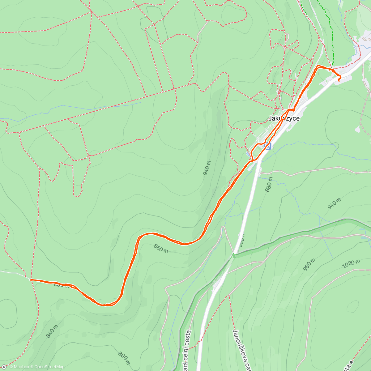 Mapa de la actividad, Evening hike