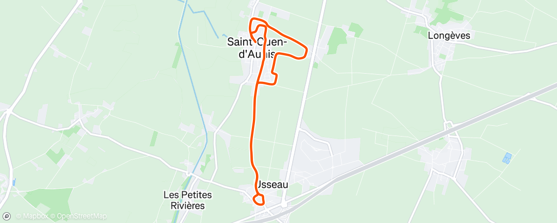 Map of the activity, Course à pied dans l'après-midi