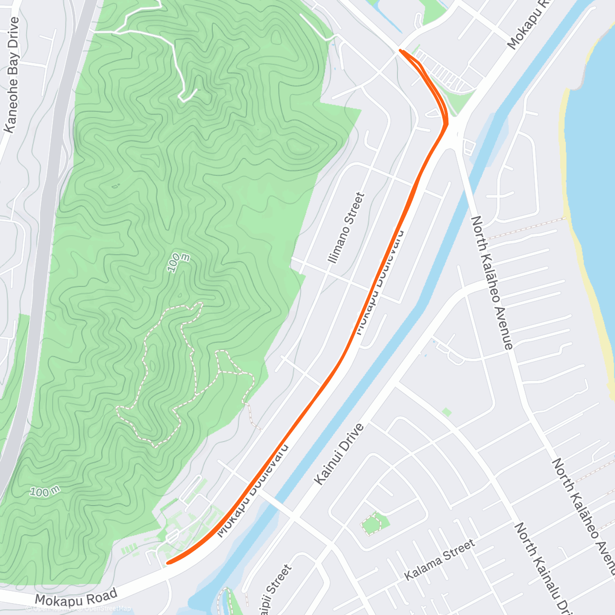 Map of the activity, Afternoon Run