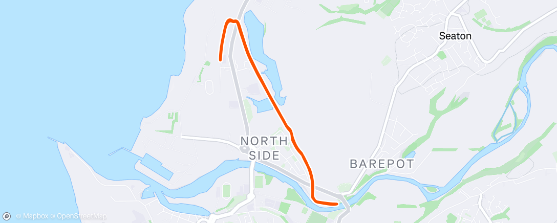 Map of the activity, 154th Parkrun (Workington)