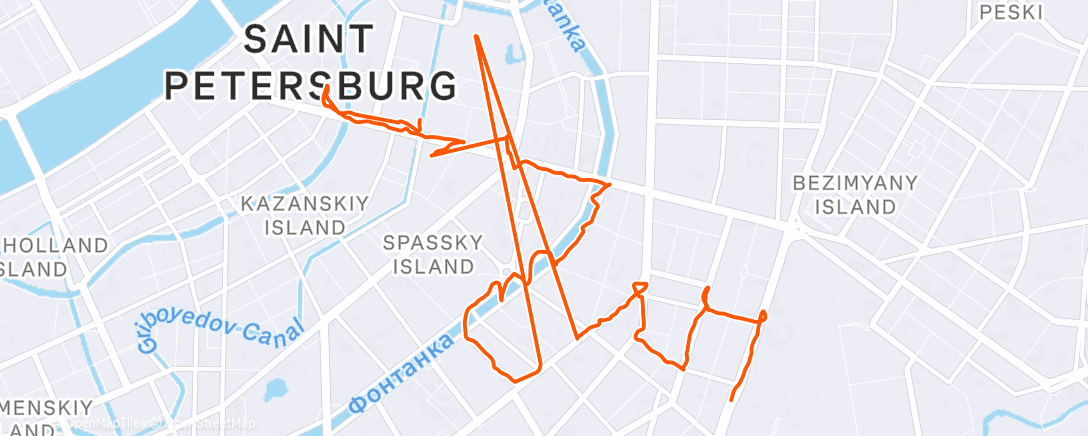 Map of the activity, Afternoon Walk