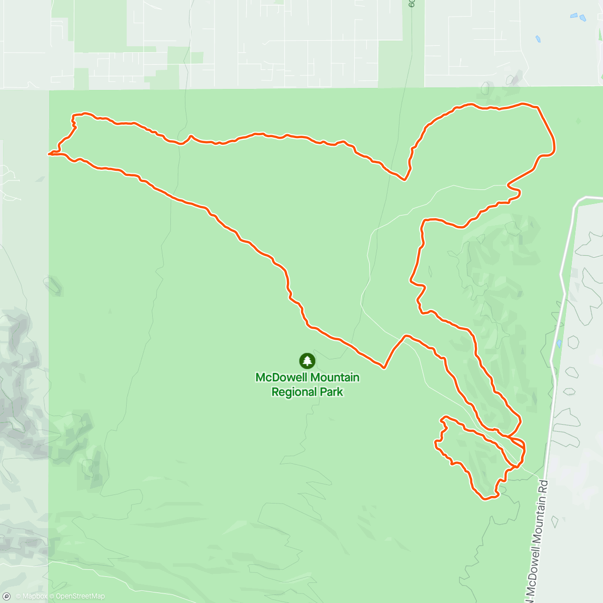 Map of the activity, 3/4 Coyote plus a sport loop - Gravel bike