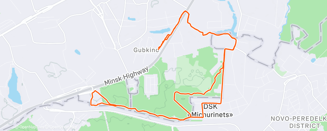 Map of the activity, Утренний забег