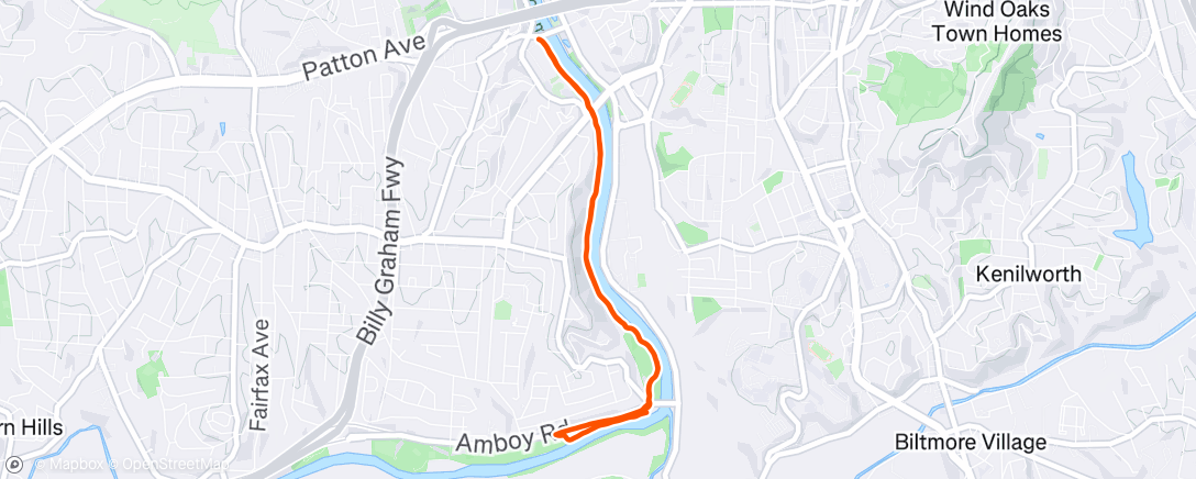 Map of the activity, Afternoon Run