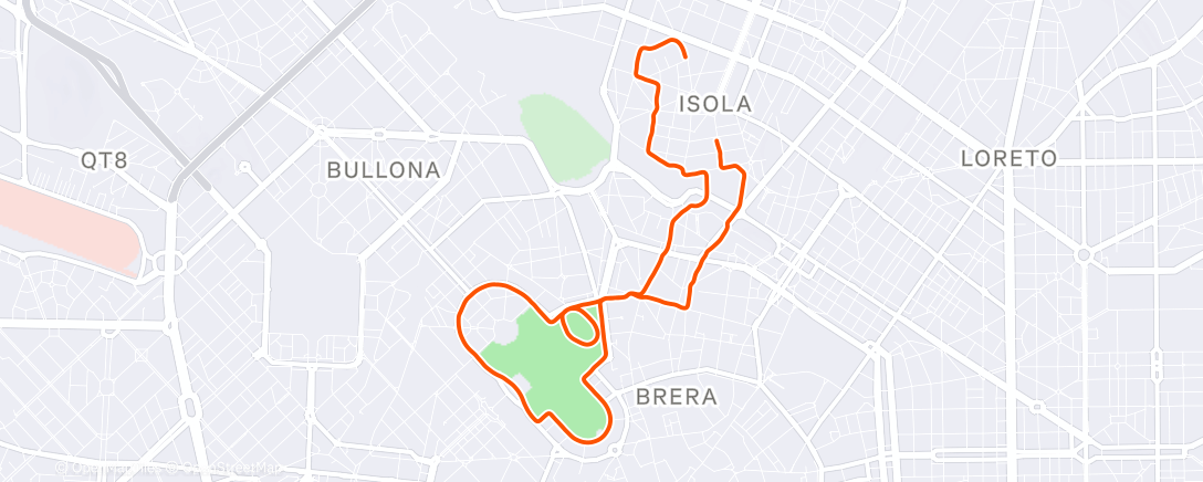 Map of the activity, Corsa mattutina