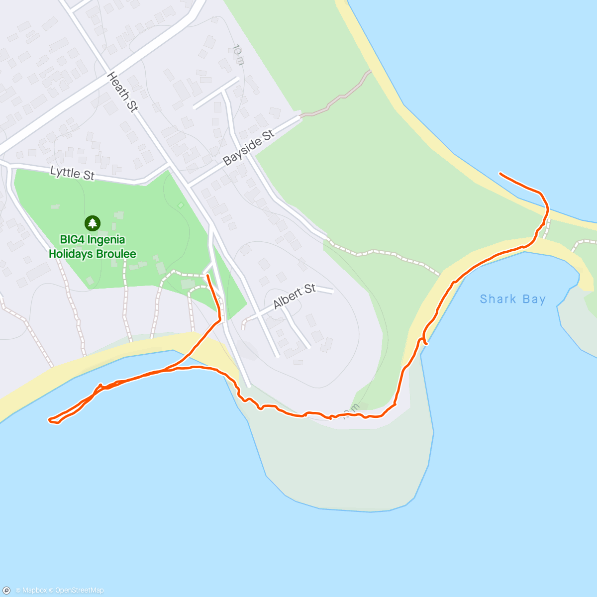 Map of the activity, Thursday beach Walk