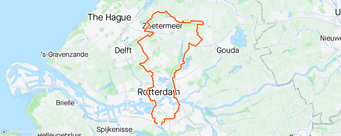 Map of the activity, Rondje Zoetermeer met Danny. Onderweg een clinic gedaan bij de de Willem-Alexander Baan. Onderweg flinke wind, regen, hagel en een zonnetje.