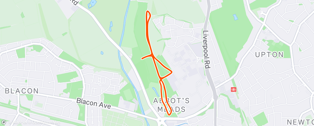 Map of the activity, Chester parkrun