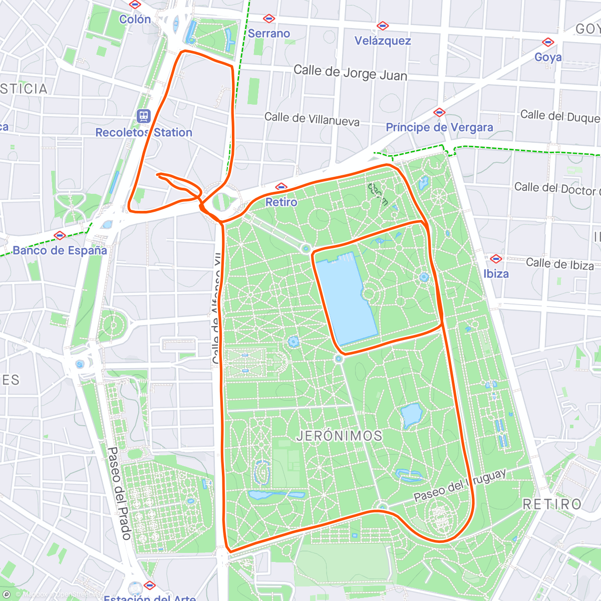 Map of the activity, More Madrid miles