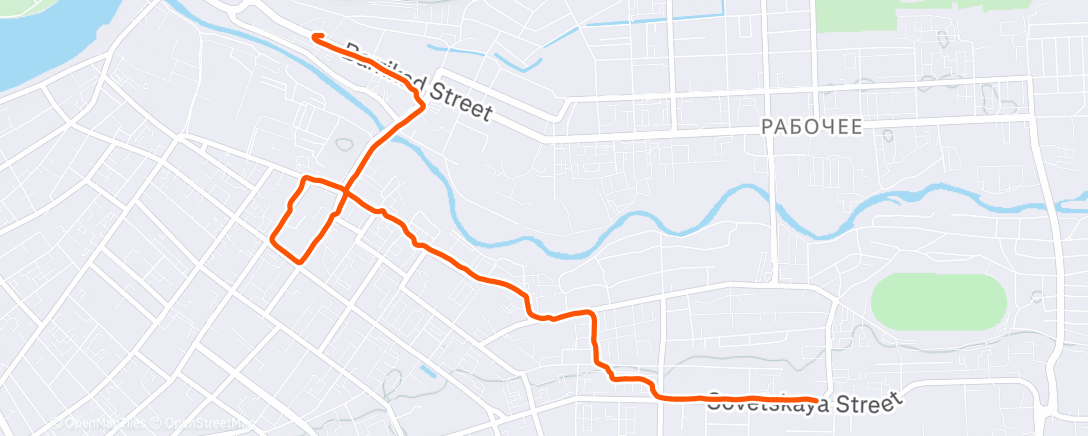 Map of the activity, Evening Run