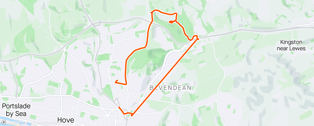 Map of the activity, Run to Stanmer