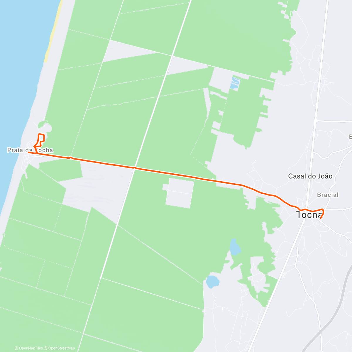 Map of the activity, Campeonato Distrital de Estrada / São Silvestre Praia da Tocha