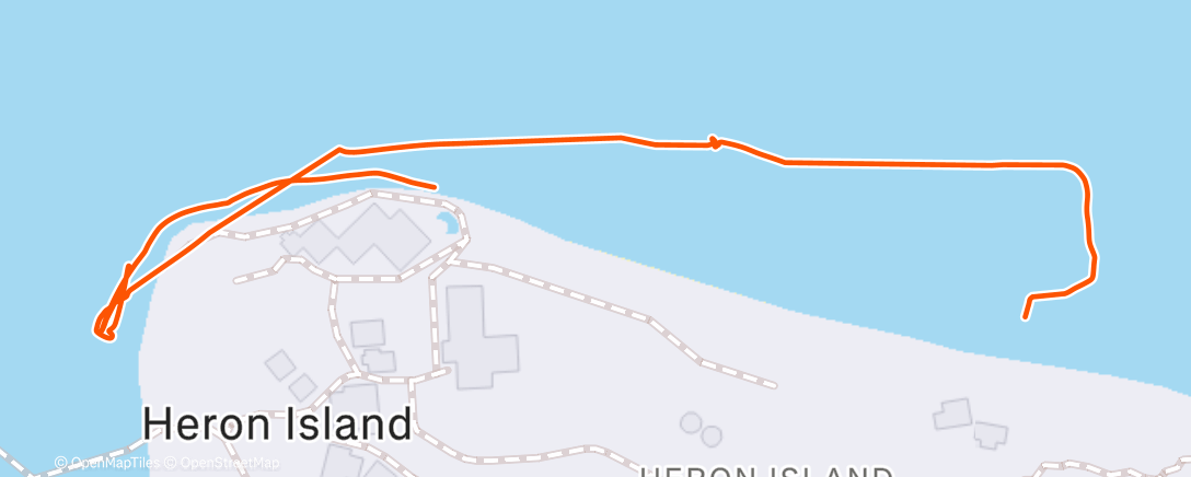 Map of the activity, Afternoon Swim