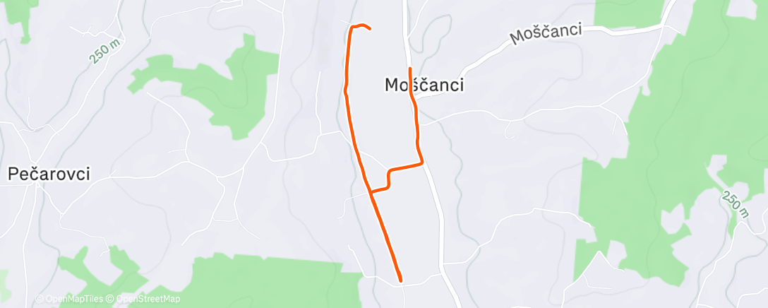 Map of the activity, Evening Walk