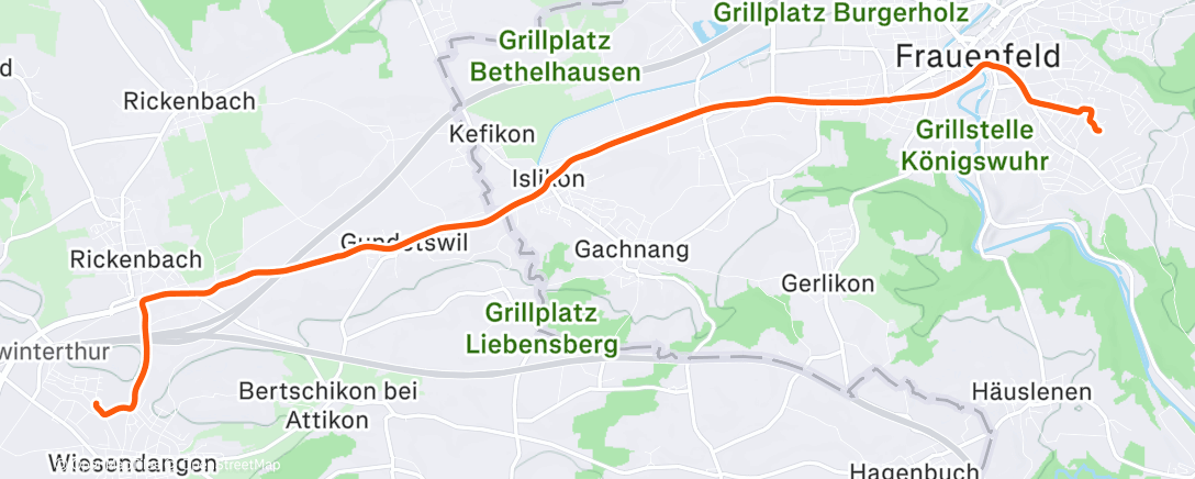 Map of the activity, Fahrt am Morgen