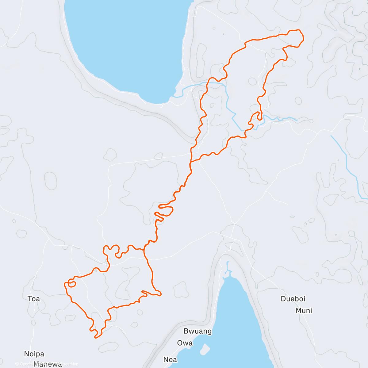 Map of the activity, Totalt 190 min rolig langtur med sprint - Zwift - Country to Coastal in Makuri Islands