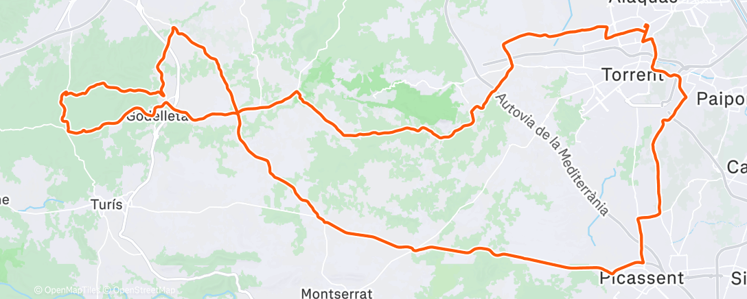 Map of the activity, Bicicleta por la mañana