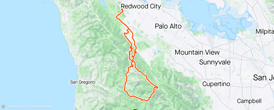 Map of the activity, Hills and wind ride
