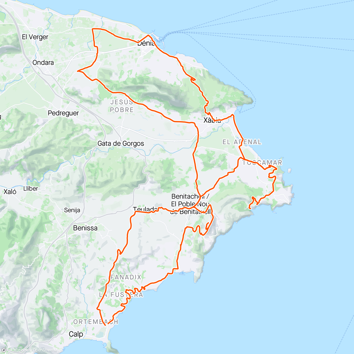 Map of the activity, Calpe Day 2