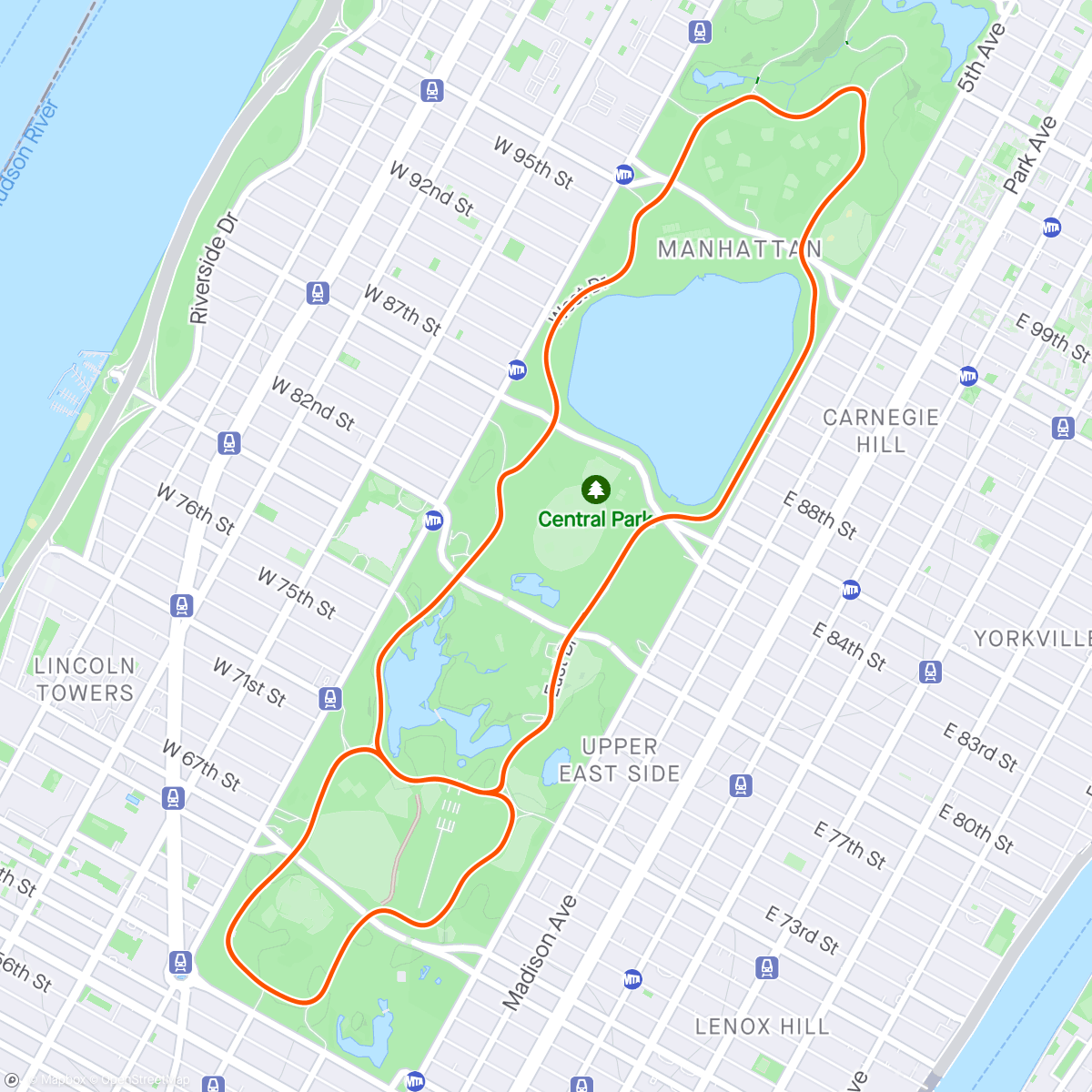 Map of the activity, Zwift - 2x15 FTP Intervals in New York