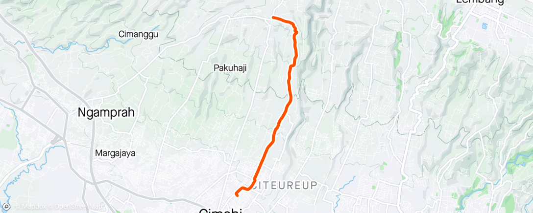 Map of the activity, Morning Run to Cisarua
