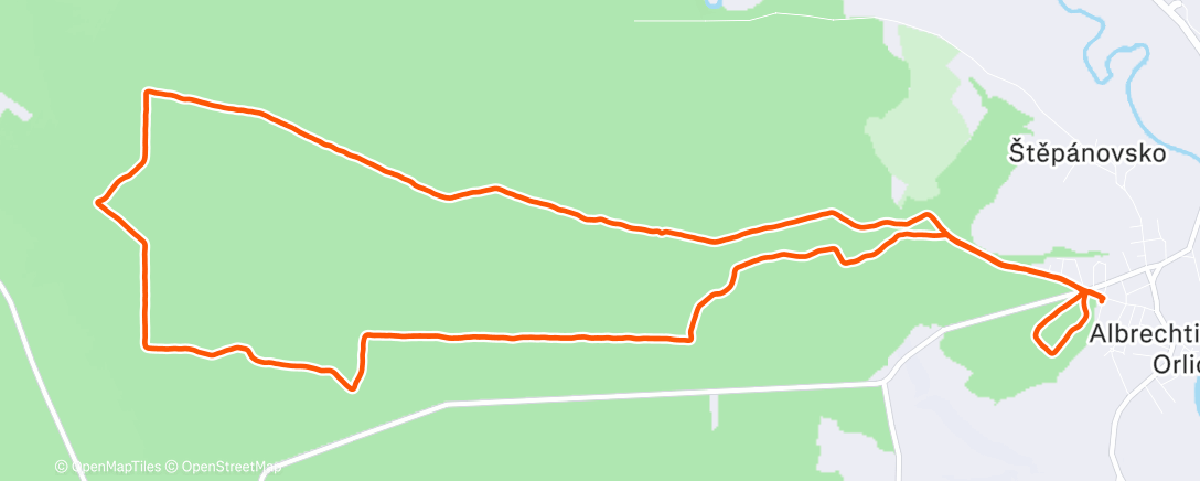 Map of the activity, Vánoční Hubert