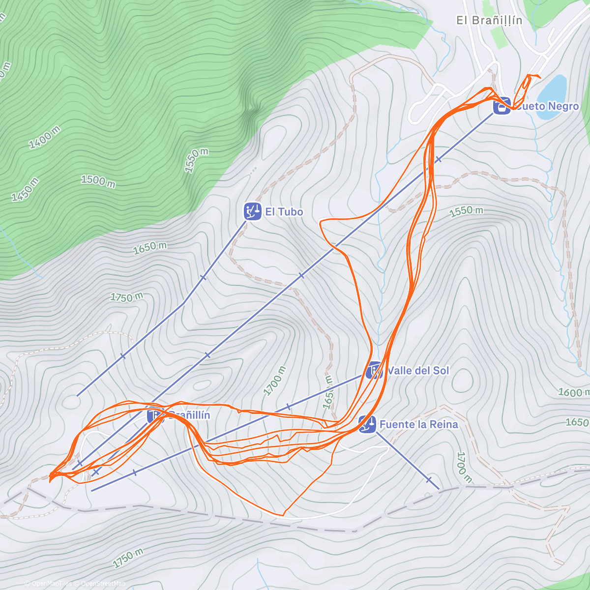 Map of the activity, Esquí de montaña matutino