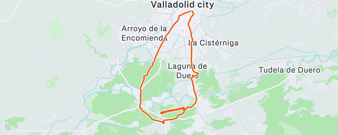 Map of the activity, Bicicleta por la tarde