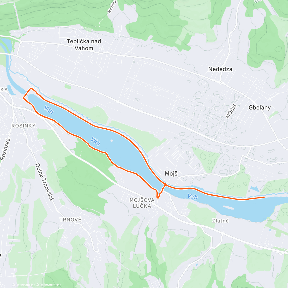 Map of the activity, Vianočný beh Žilina