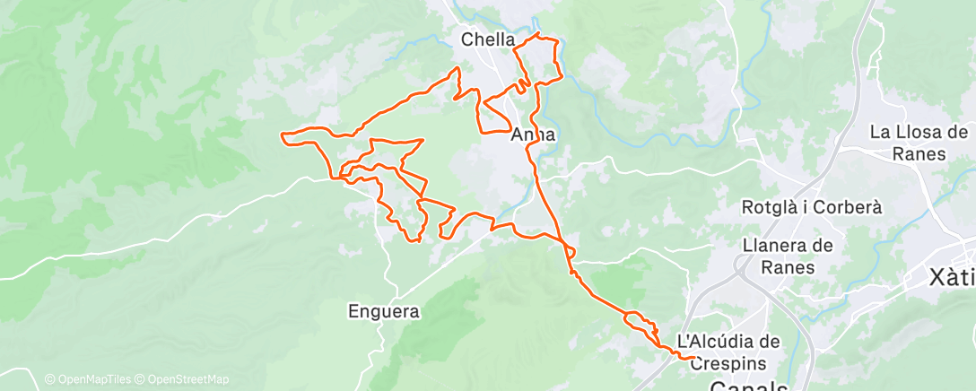 Map of the activity, Btt: Enguera - Anna