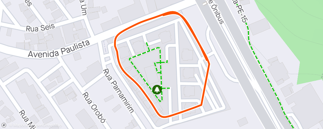 Map of the activity, 5x200m