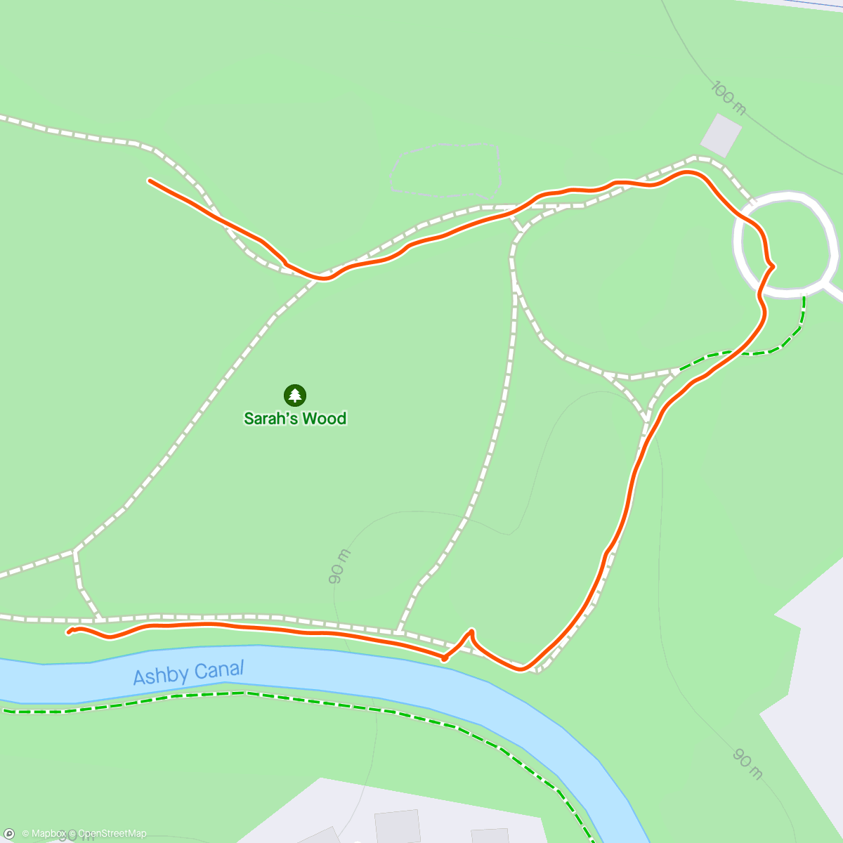 Map of the activity, Sarah's Wood walk