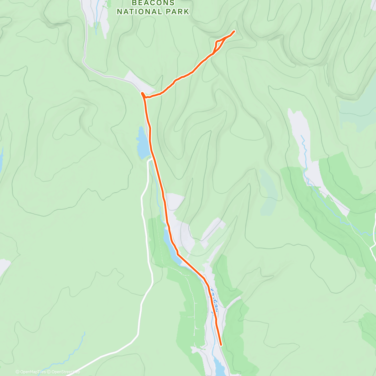 Map of the activity, Pen y Fan sunset walk