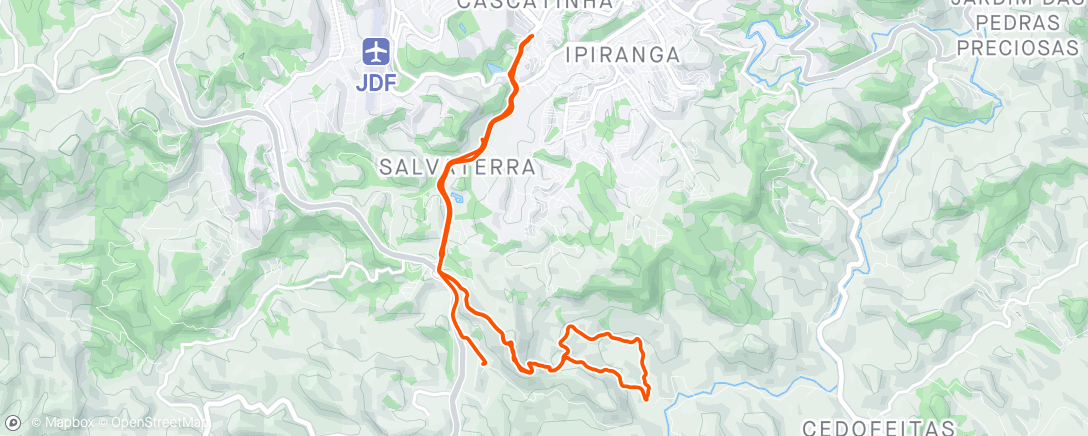 Karte der Aktivität „Pedalada em mountain bike elétrica vespertina”