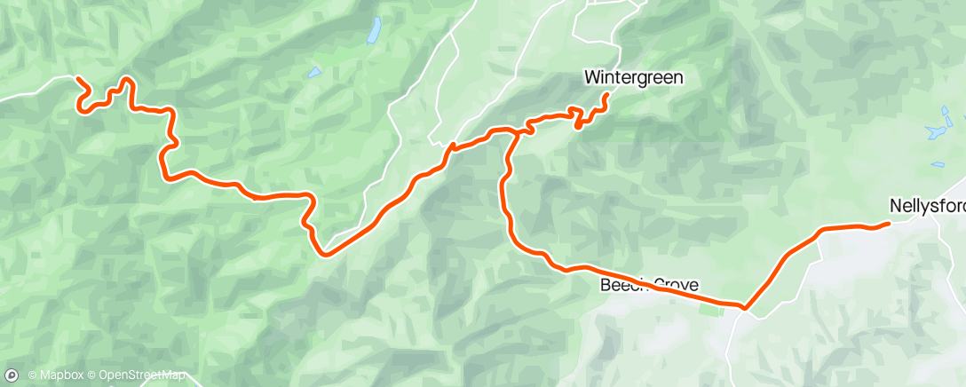 Map of the activity, Second time on blue ridge parkway in 3 weeks and still winter ❄️