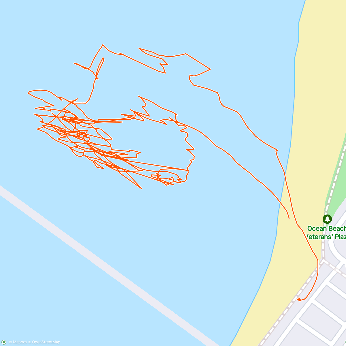 Map of the activity, Morning Surf